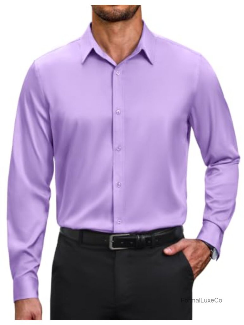 Men's Wrinkle Free Stretch Long Sleeve Button Down Dress Shirt Regular Fit